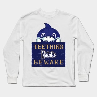 Natalie - Funny Kids Shark - Personalized Gift Idea - Bambini Long Sleeve T-Shirt